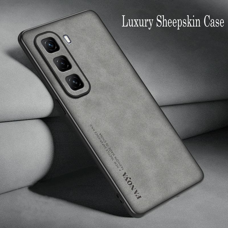Luxury Sheepskin Leather Shockproof Silicone Case For Infinix Hot 50 40 Hot50 Hot40 Pro Plus 50i 40i HOT50I 4G Phone Case Cover
