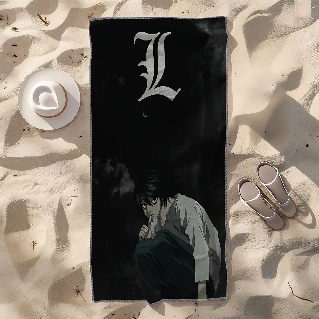 1Pc D-Death Note L Lawliet Microfiber Beach Towel Quick Dry Super Absorbent Sand Free Soft Bath Towels Gym Sports Towel