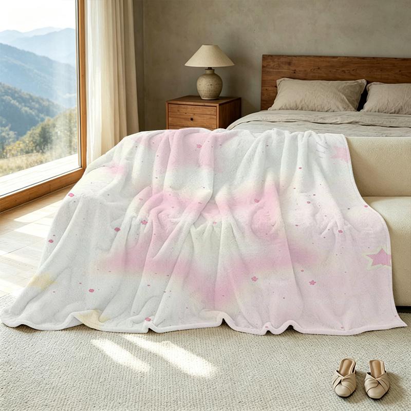 Soft Warm Solid Color Flannel Blanket Skin-Friendly Cozy Home Throw, Ideal for Halloween & Christmas Decor & Bedroom Relax