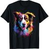 Colorful Border Collie Dog Men Women Kids T-Shirt