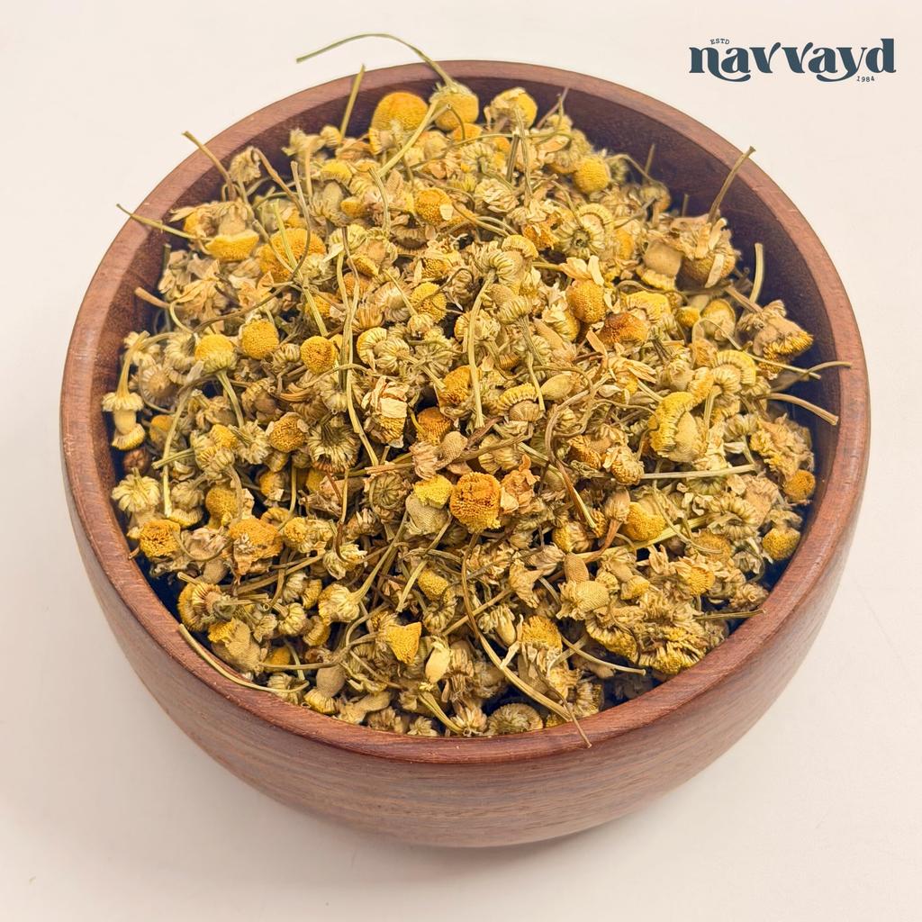 Navvayd Chamomile Flower- Herbal Infusion (100 Grams, 50 Cups), Loose Chamomile Flower Buds, Caffeine-Free