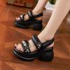Platform Sandals Women's Summer New Xiaoxiangfeng Thick Heel Heightening Shoes Fashionable Versatile Roman Women's Shoes