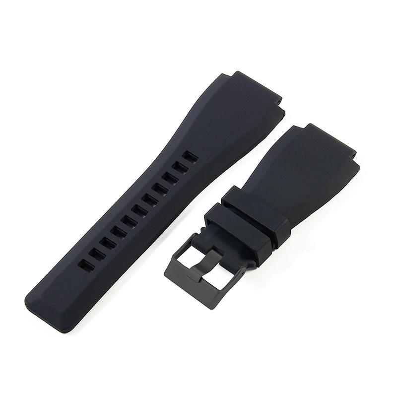 Pin Buckle Rubber Watch Strap for Men and Women Bell Ross BR01 24mm Waterproof Silicone Strap