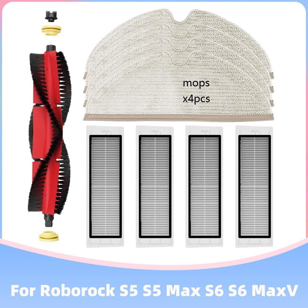 Passend für Roborock S5 Max / S50 / S51 / S55 / S6 MaxV Pure / Xiaomi 1S SDJQR03RR Haupt- Seitenbürste Hepa-Filter Mopptücher Ersatzteil