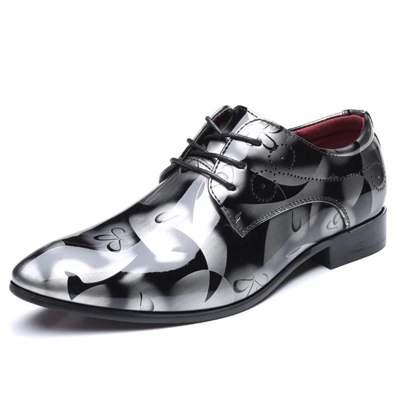 Patent Leather Oxford Shoes for Men Dress Shoe Zapato Hombre Pointed Toe Business Wedding Plus Size 50 Dress Loafers Buty Meskie