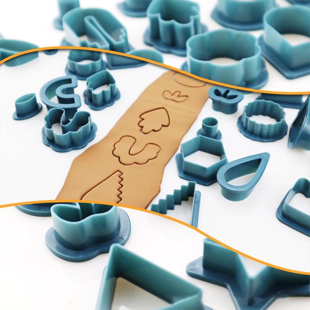 Zayookey 25-Piece Set of Navy Blue Polymer Clay Earring Cutter, Clay Earring DIY Craft Cookie Cutter Cake Tools Squid Game Tools