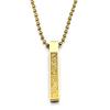 Collar Colgante Vertical de Barra de Acero Inoxidable Color Dorado para Mujeres Hombres, Cadena de Joyería con Ayatul Kursi del Corán