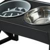Gamelle surélevée pour chien 3 hauteurs réglables Soulagement de la pression Gamelle surélevée en acier inoxydable pour animal de compagnie chat