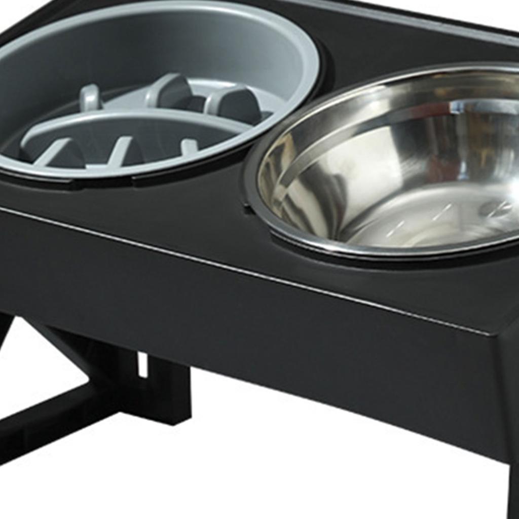 Gamelle surélevée pour chien 3 hauteurs réglables Soulagement de la pression Gamelle surélevée en acier inoxydable pour animal de compagnie chat