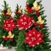 Large Glitter Artificial Christmas Flower Beautiful Xmas Tree Ornaments  Party Supplies
