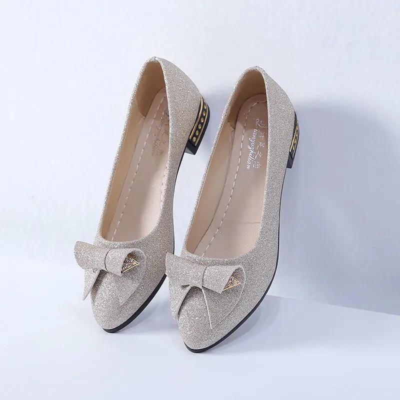 

Low Heel Elegant Office Slip-on Shoes for Women Pointed Toe Woman Flats Popular with Discount Social Korean Style Chic Point Y2k 35