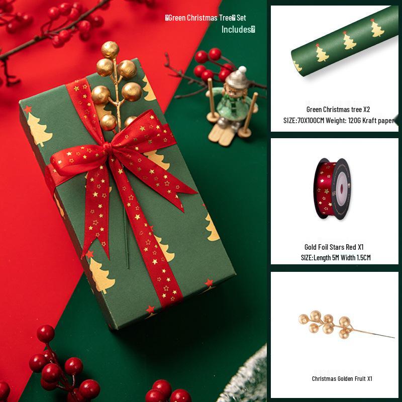 Large Retro Style Kraft Wrapping Paper for Christmas, Birthdays, and Meetings