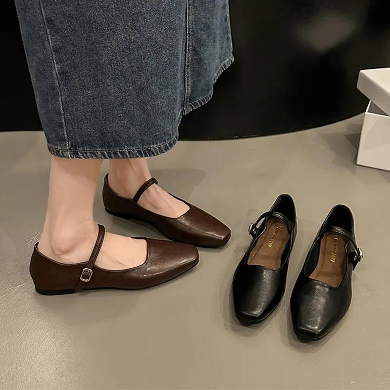Fashion Print Women Loafers Flats Fashion Shallow Shoes 2025 Spring Ladies Elegant Soft Sole Mary Jane Shoes