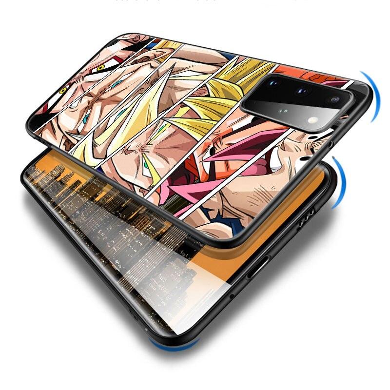 Anime Son Goku Super Saiya Case For Samsung Galaxy S20 S21 FE S10 Lite Note 20 10 Lite S8 S9 + S10E S10 Plus Ultra Black Cover