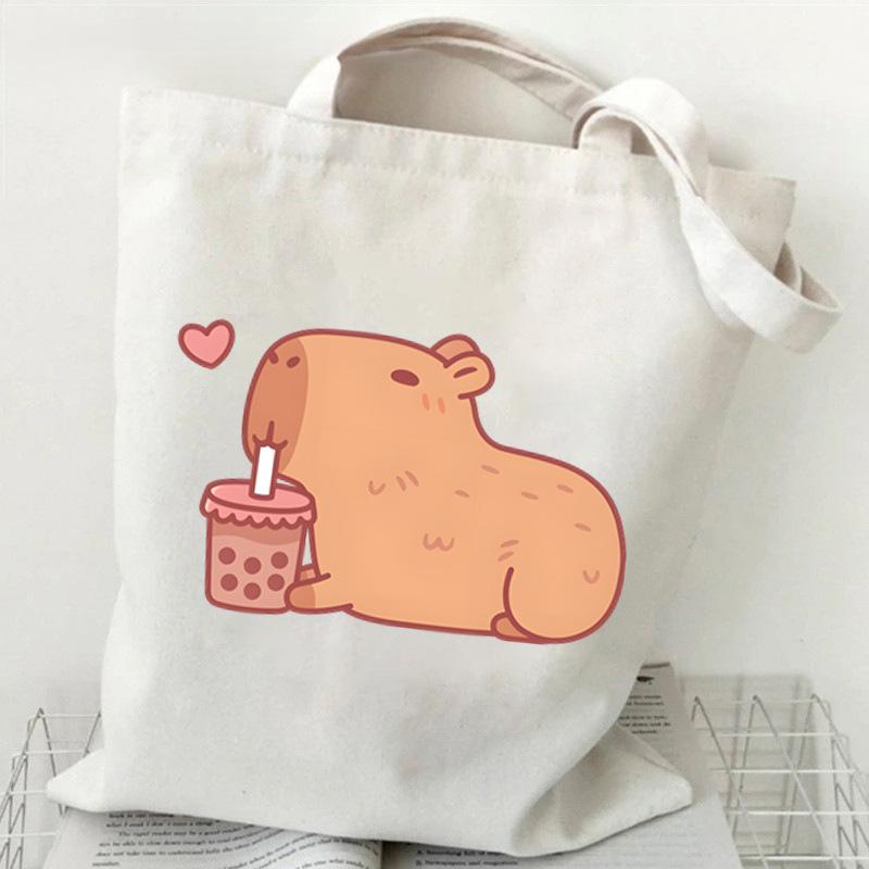 Kreativer Capybara Schulterrucksack Studententasche mit großer Kapazität Umhängetasche Lässige Handtasche