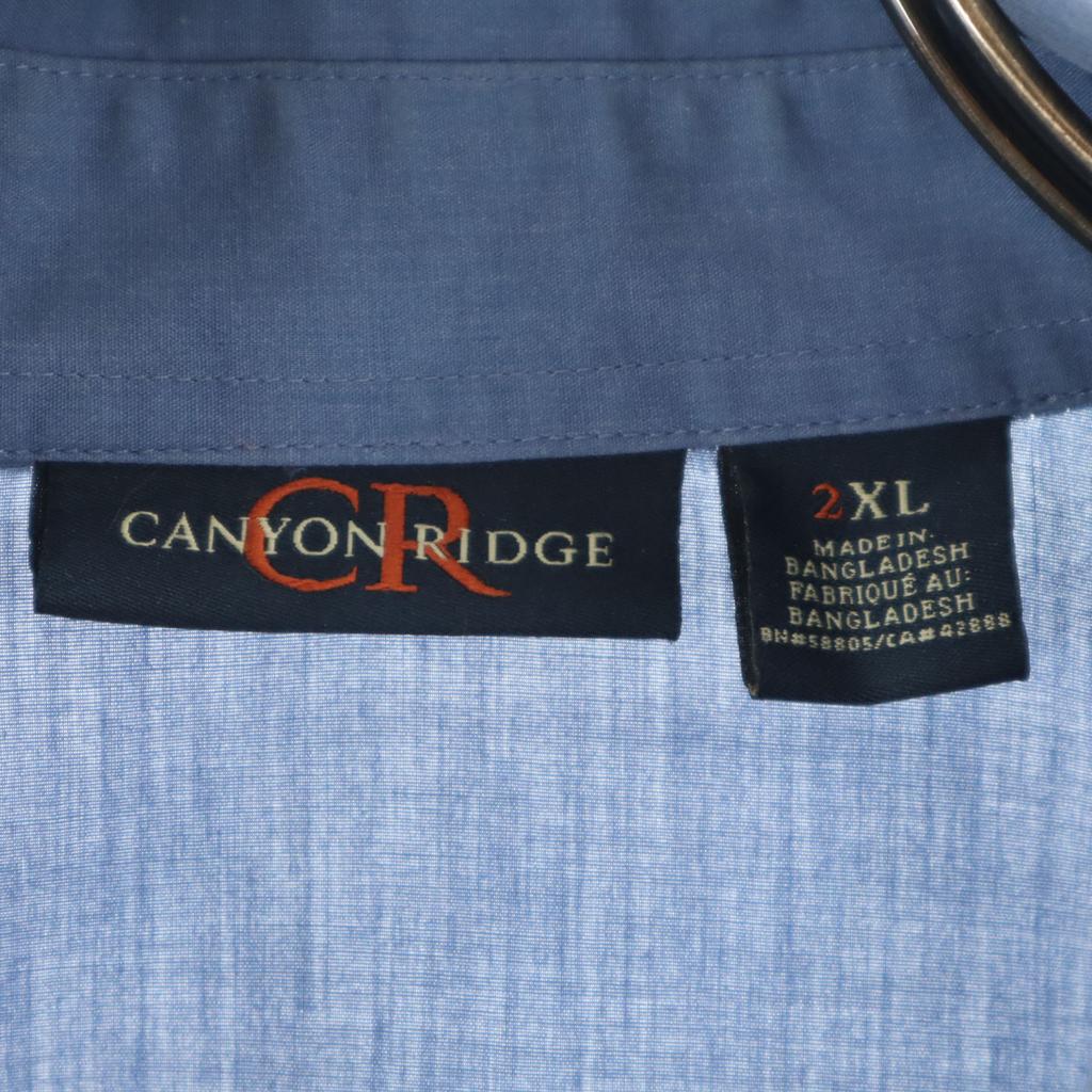 CANYON RIDGE Old Five-quarter sleeve shirt 2XL Blue Pullover Big Size Men's Used