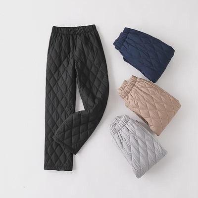 Pantaloni larghi e spessi in cotone da donna per autunno/inverno: caldi, aderenti e di grandi dimensioni, adatti per abbigliamento casual, per persone di mezza età e anziane.
