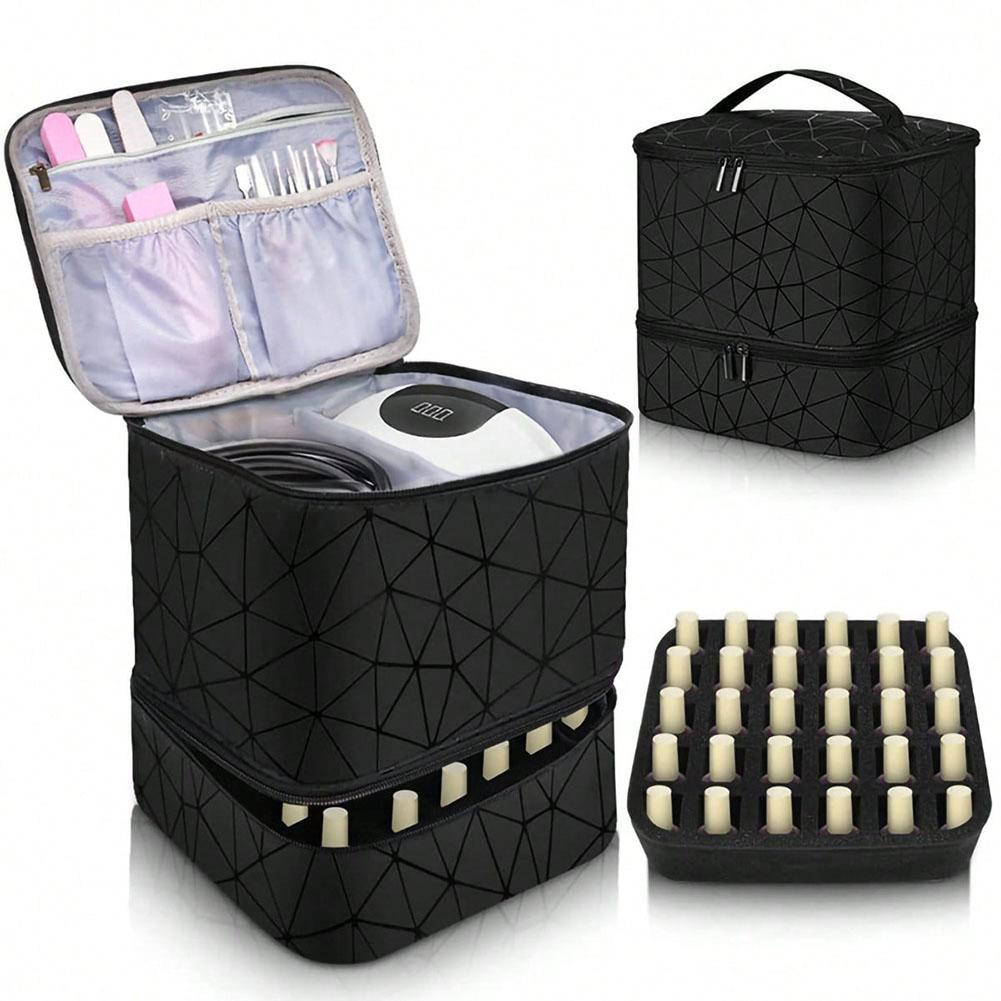 Salon Use Travel Nail Polish Organizer Elegant Nail Polish Tote Portable Makeup Bag Elegant Organizer Large Capacity