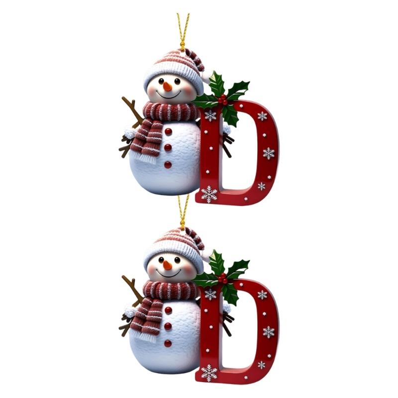 Shatterproof Acrylic Snowman Letter Hanging Ornament Christmas Tree Decoration For Festival Tree Wreath Window Display