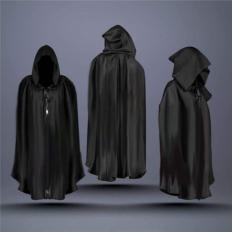 Hooded Plague Doctor Costume Set: Mask, Cloak, Pointed Hat, Bird Beak for Halloween and Cosplay