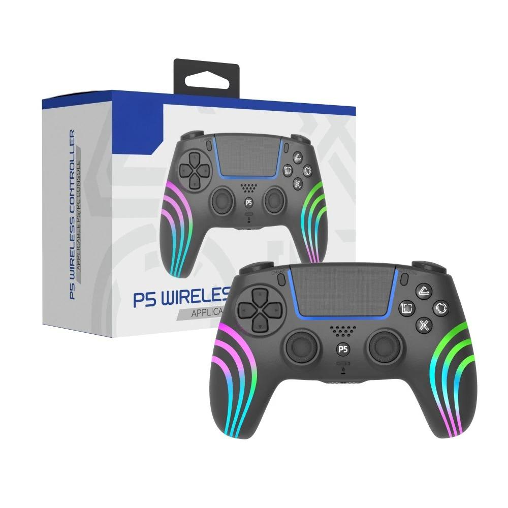 Controler de Joc Bluetooth Wireless pentru PlayStation 5 cu Vibrații Duble Lumină RGB Gamepad pentru PS5/PS5 Slim/PS5 Pro/PC Accesoriu