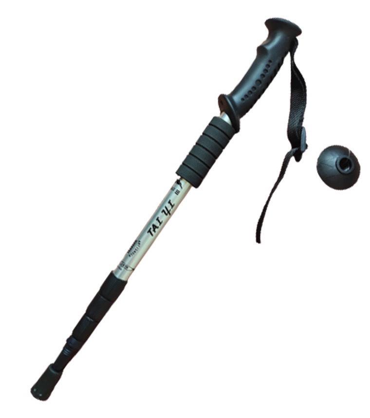 4-Section Aluminum Alloy Trekking Pole – Straight Handle for Hiking, Climbing & Travel