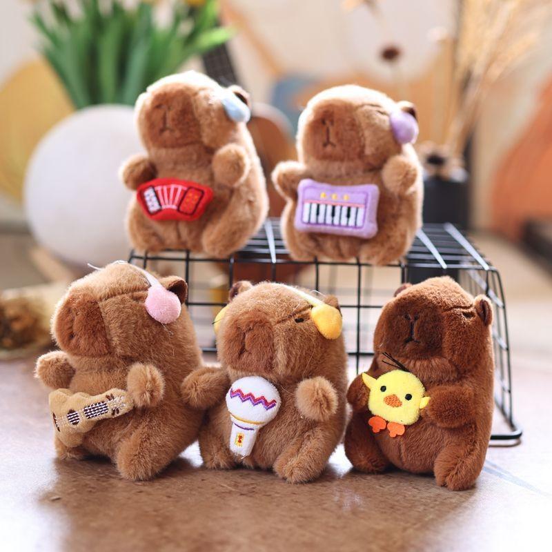 Cute Capybara Plush Toy Pendant With Pp Cotton Filling For Bag Decor And Gifts