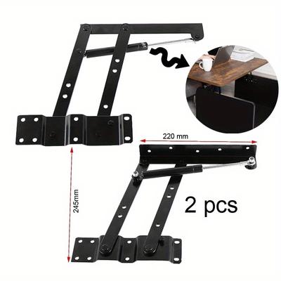 2pcs 2pair Lift Up Top Coffee Table Hinge Folding Hinge Rack Mechanism Bracket Lifting Frame Desk Gas Hydraulic Table Top Hinges for Furniture