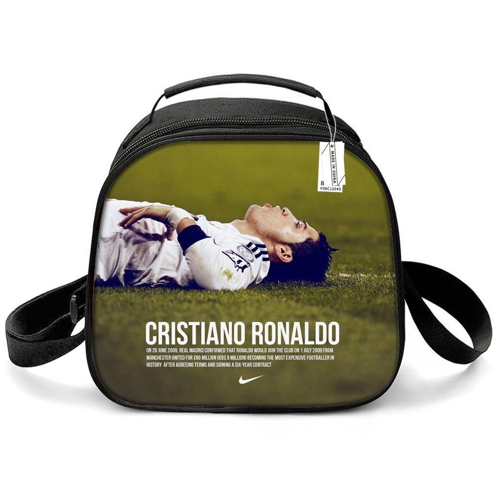 Messi & Ronaldo World Cup Kids' Lunch Bag - Insulated Handheld Picnic Bag for Students