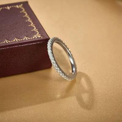 925 sterlingsilver smycken Strålande Moissanit Evighetsring 925 Sterlingsilver Moissanit Vigselringar För Kvinnor Män