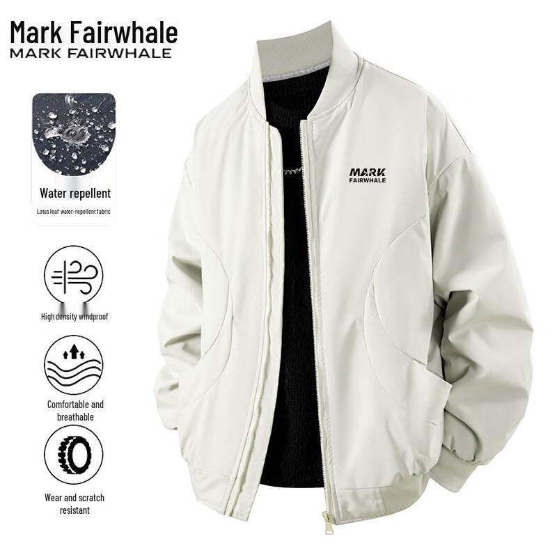 Mark Fairwhale Herren Casual Baseballkragen Wattierte Jacke