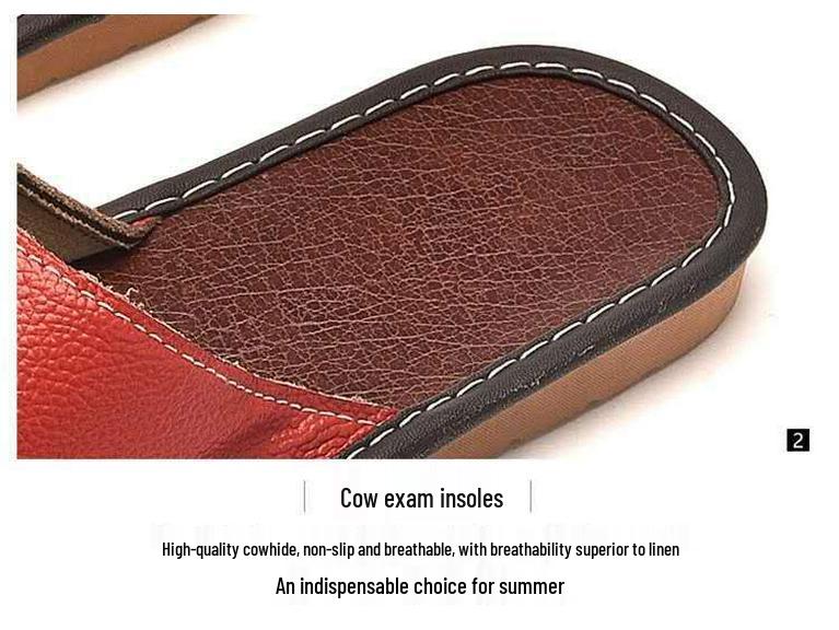 Pánské a dámské letní pantofle z pravé kůže s protiskluzovou podrážkou