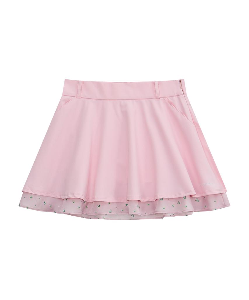 CHUCUCHU Pastel Double Flare Skirt (Pink) Cbfss-Sk001W
