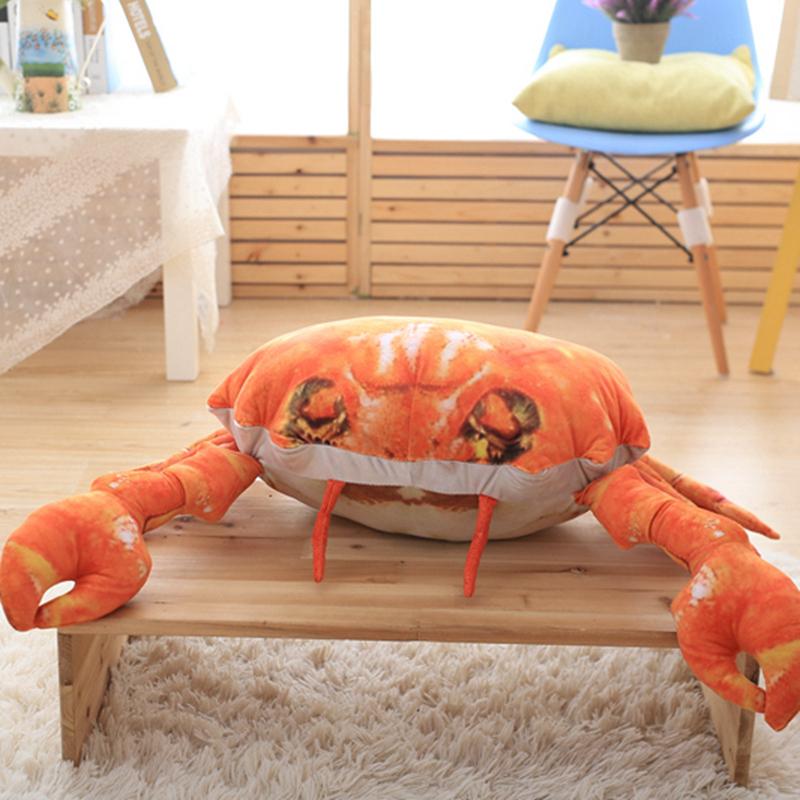 Lifelike Crab Plush Toy Soft Cartoon Creative Crab Stuffed Animal Doll Home Decoration Toys Sofa Pillow Kids Boys Gift 58x60cm
