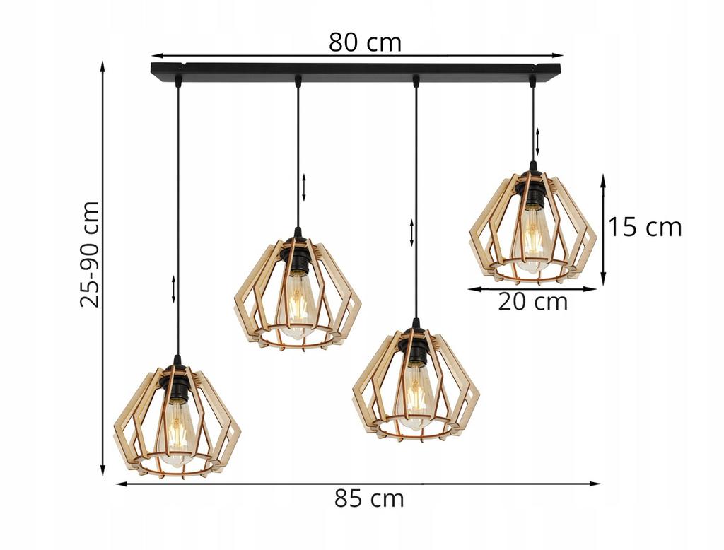MODERN WOODEN LED CEILING HANGING LAMP