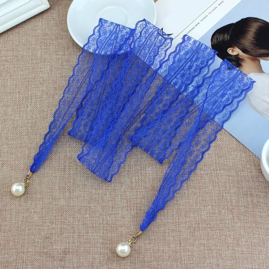 Women Lace Belt Hollow Design Lightweight Breathable Adjustable Waist Slimming Non-Fading Imitation Pearl Pendant Belt