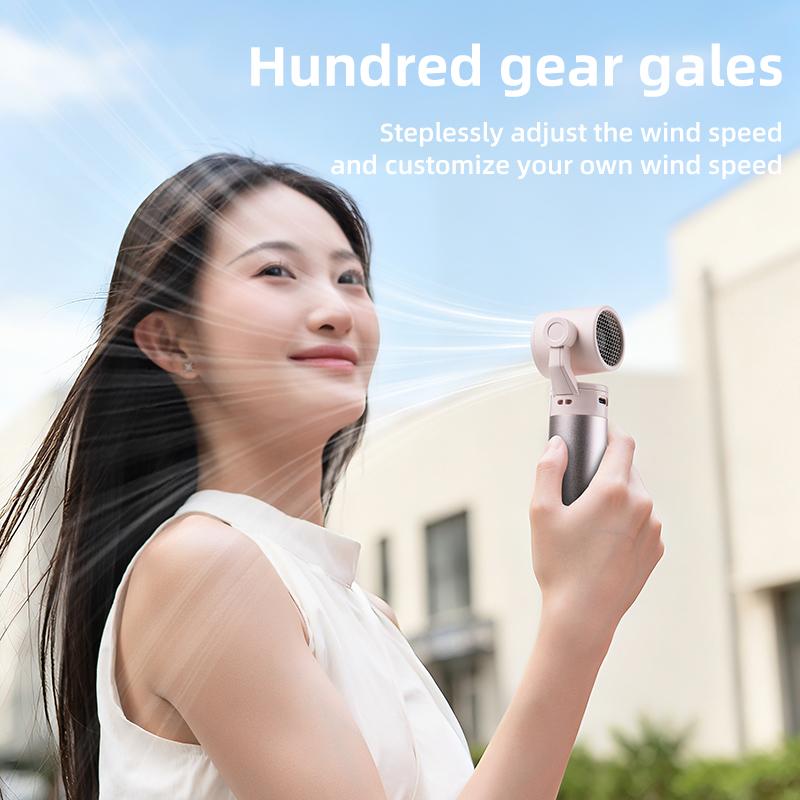 Xiaomi Handheld Electric Fan High-speed Violent Turbo Mini Fan Folding Neck Hanging Ice Pack Small Fan Office Desk Fan Travel Outdoor