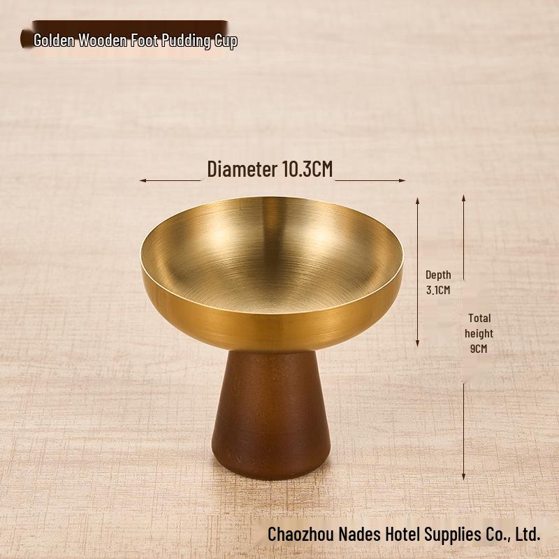 304 Stainless Steel Elevated Ice Cream and Dessert Cup, Silver Gold