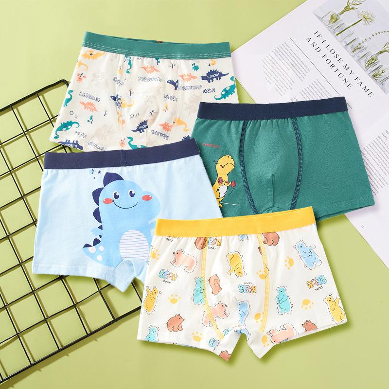 New Boys' Pure Cotton Boxer Shorts for Toddlers, Ages 2+