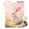 Ce kit de peinture perle présente un lapin perle 5D dans un style d'art mosaïque de prairie. conçu pour la décoration murale de la maison.