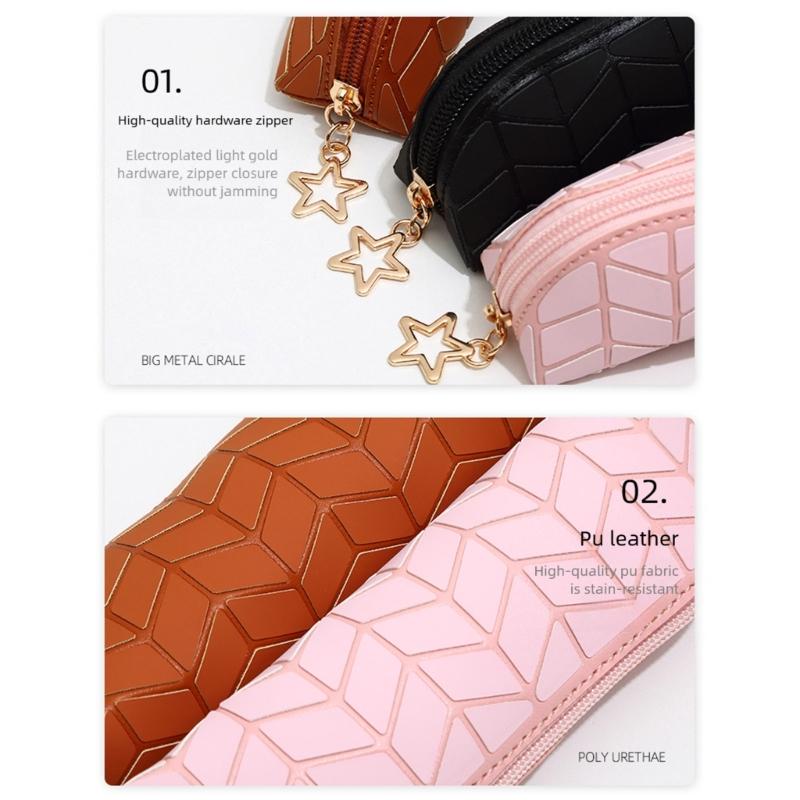 Zippered Design Pen Holders Premium Pen Storage Bag Stationeries Case Pencil Organizers For Students and Professional