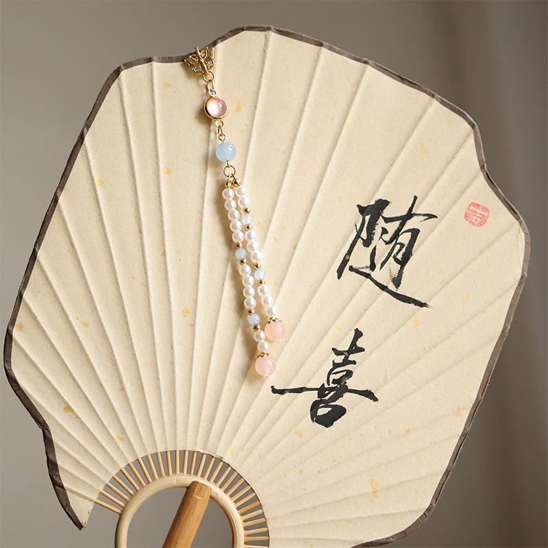 Cheongsam Pressed Collar Hanfu Tea Suit with Retro Xiangyunsha and Versatile Brooch Tassel Pendant