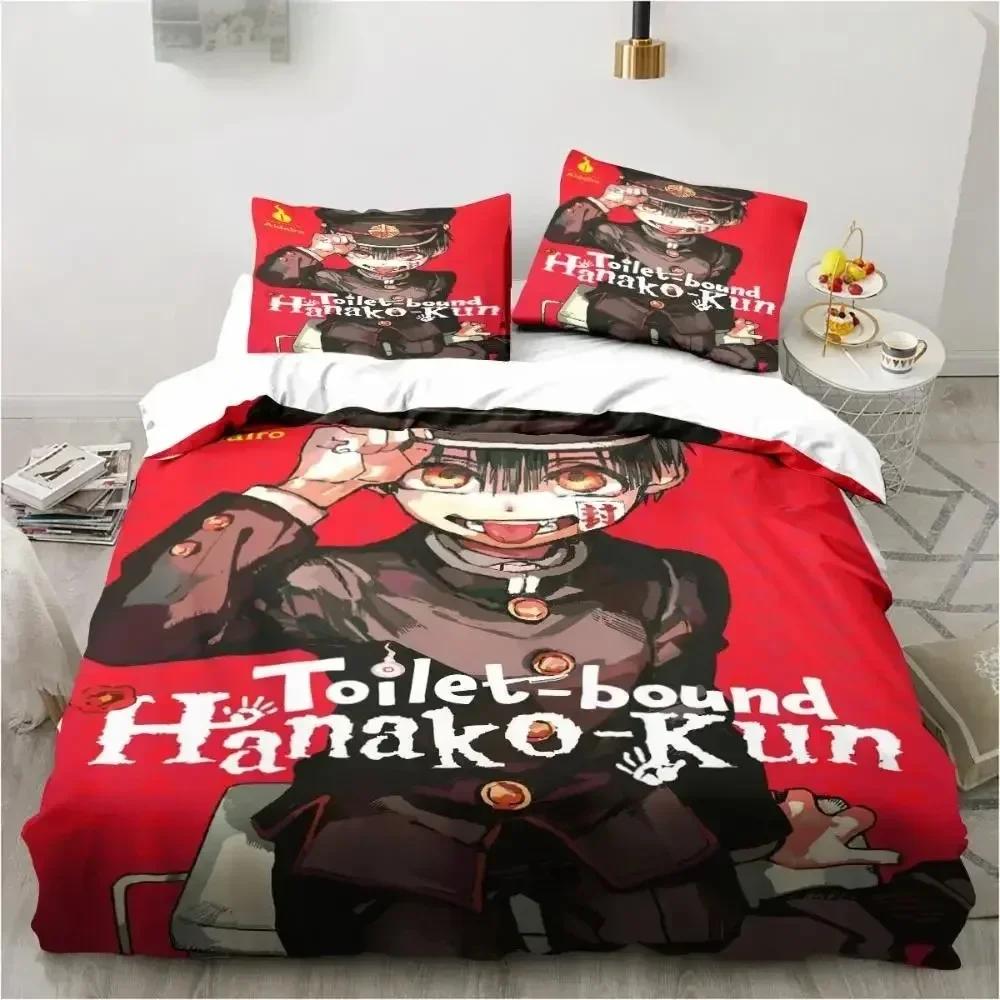 Modisches Anime Toilet-Bound Hanako-Kun 3D-Druck Bettwäscheset Bettbezüge Kissenbezüge Steppdecke Bettwäscheset Bettwäsche Bettwäsche