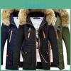 Luxurious Mens Trench Coat With Fur Hood Warm Winter Parka For Outdoor Adventures