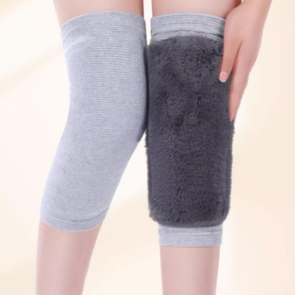 1 Pair Winter Warm Knee Pads Thickened Winter Rabbit Fur Warm Knee Protector Anti Cold Fleece Knee Protector