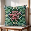 Happy Mothers Day Cushion Cover Natural Linen Organic Fabric DoubleSided Printing Couch Pillow Covers Home Decor