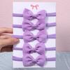 5/6Pcs Girls Solid Color Bowknot Headband For Baby Kids Grograin Ribbon Headwear Hair Bands Infant Hair Accessories