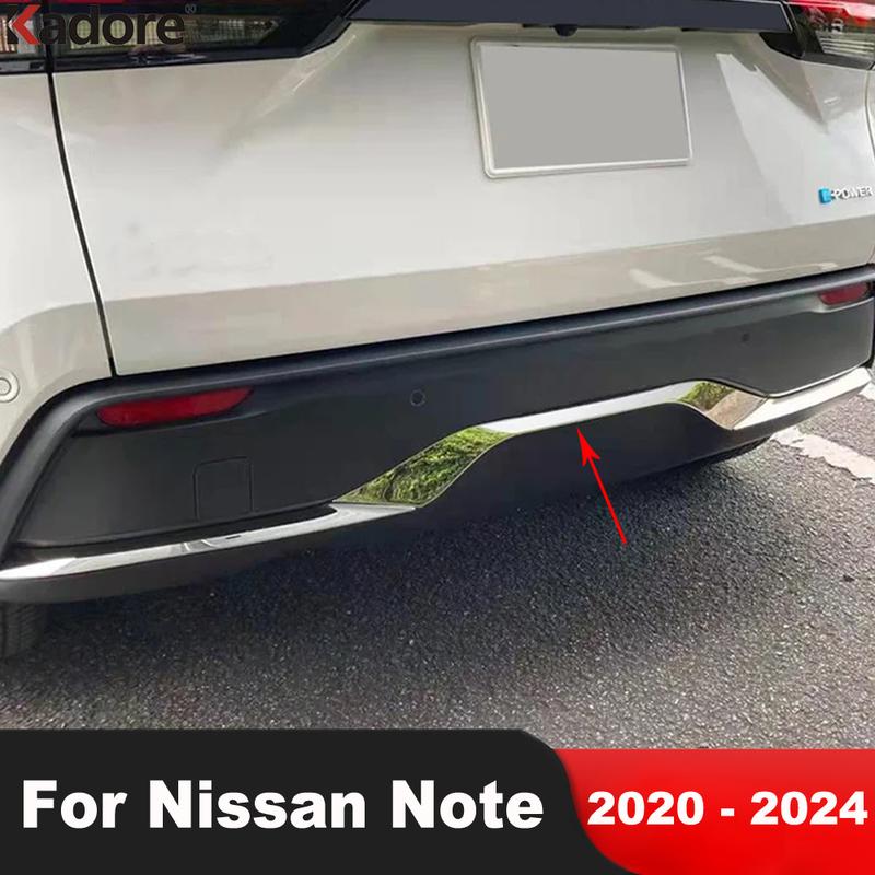 Rear Bottom Bumper Cover Trim For Nissan Note     2024 Chrome Car Tailgate Molding Garnish Strip Accessories