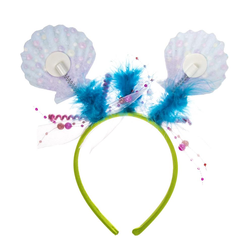 Headband Props, Halloween Party Decorations, Party Hair Accessories, Girls, Ocean Colored Pearls, Shell Headbands
