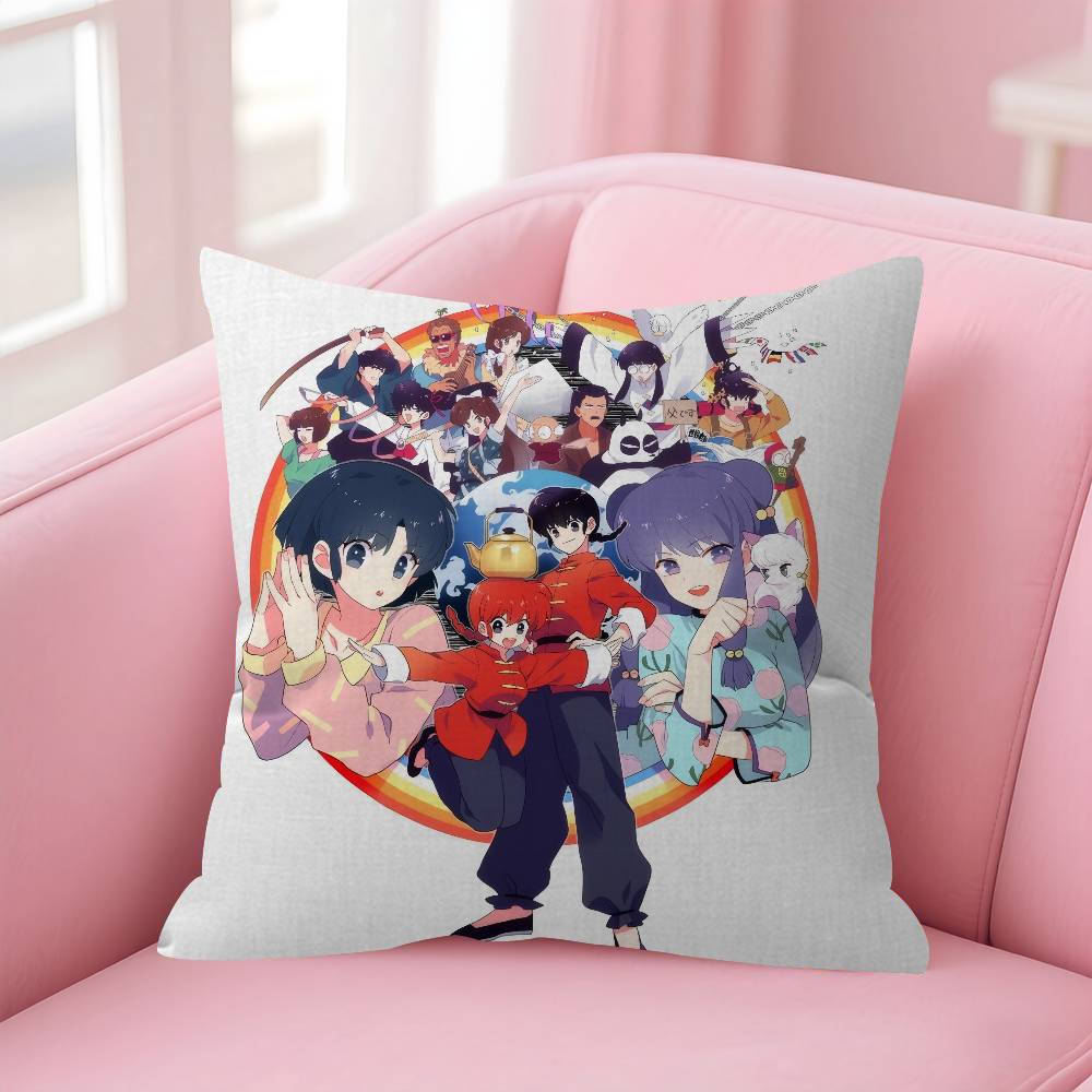Anime Ranma 2 1 Vintage Cushion Cover Car Throw Pillow Case For Sofa Car Christmas Gift